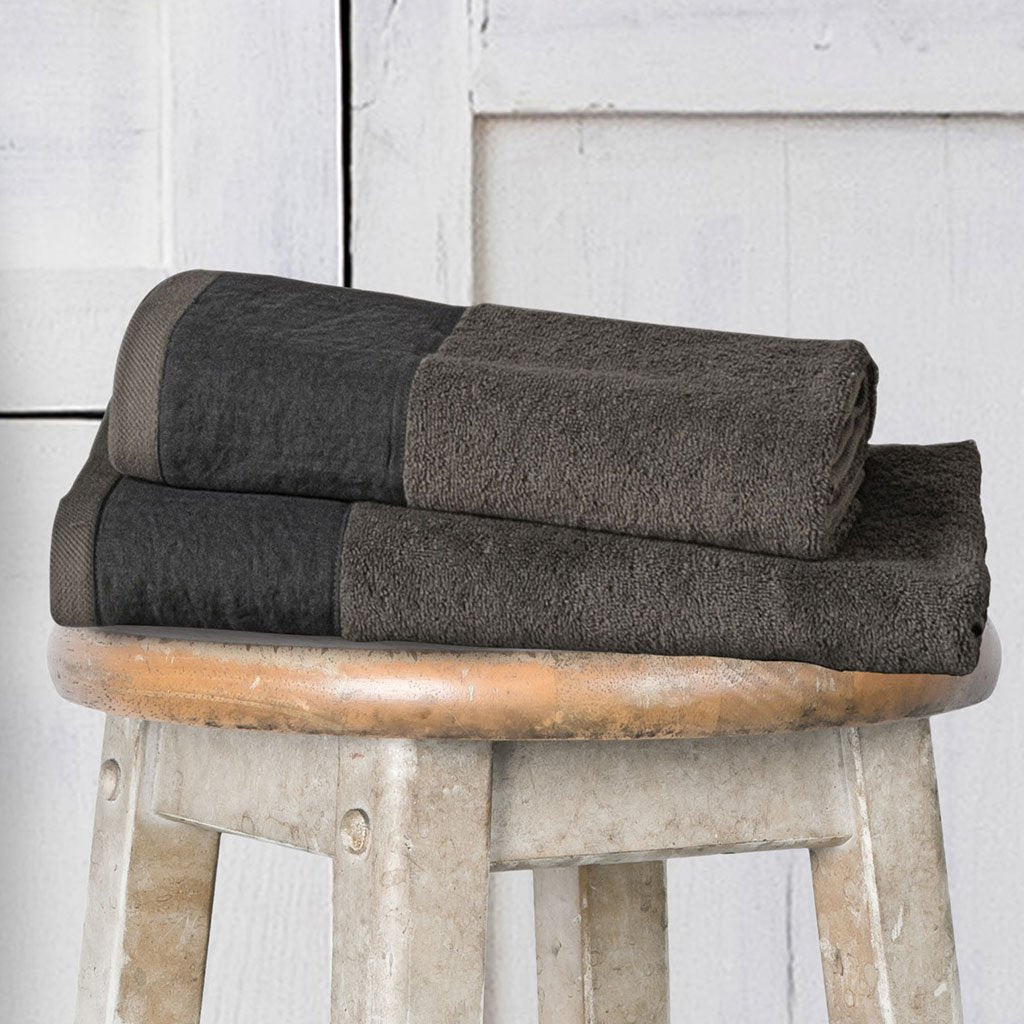 Coppia di Spugna con Balza in Lino StoneWashed - Loira