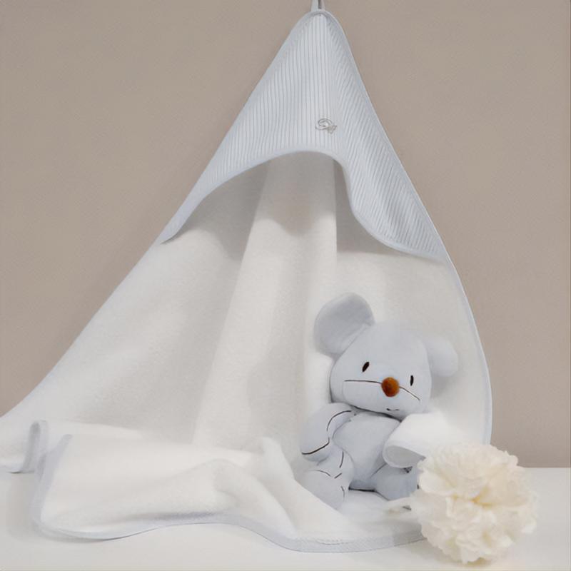 Accappatoio triangolo neonato completo di guanto per bagnetto, bimba  Mathilde M - LePiccoleCoseRoma