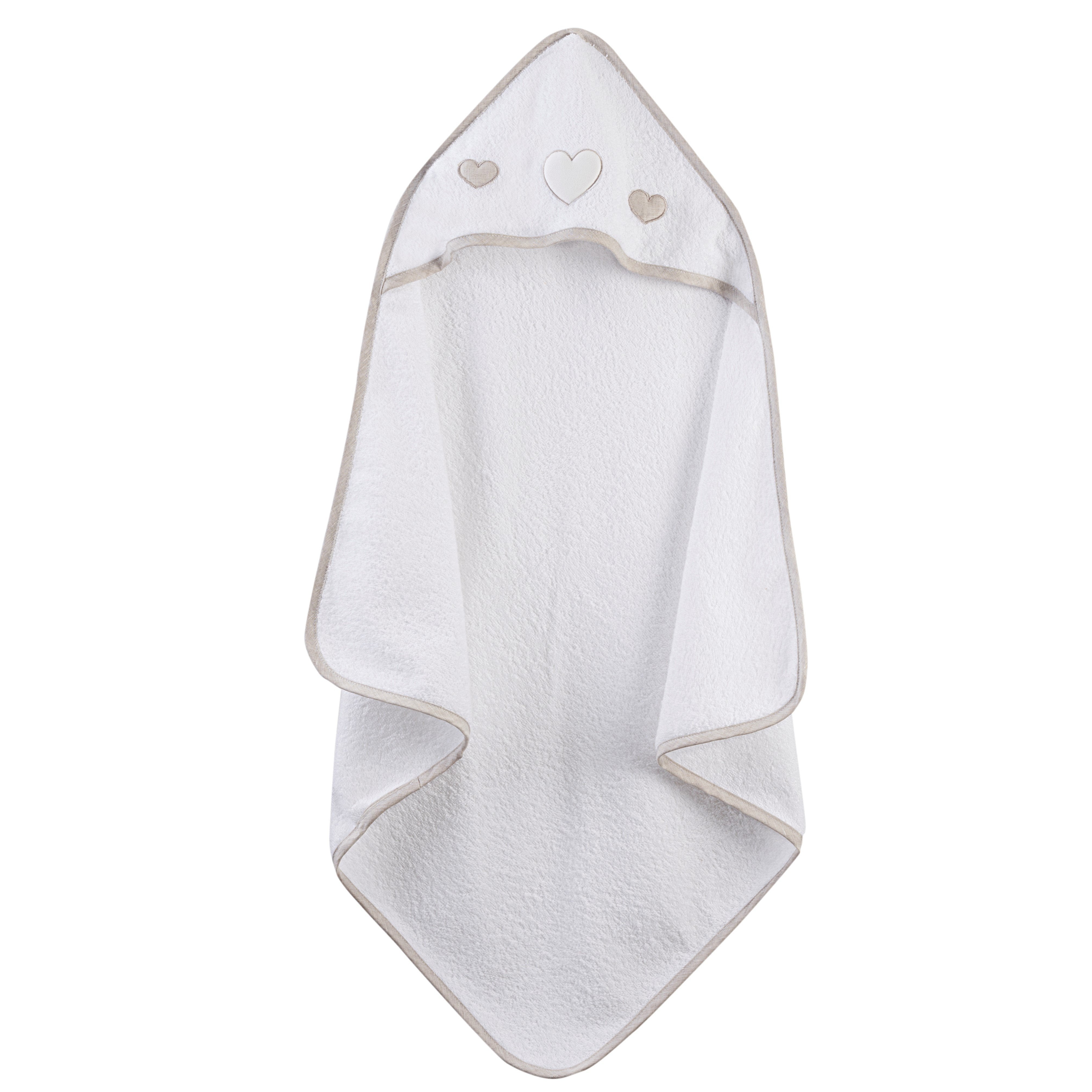 Accappatoio da Neonato con Cappuccio a Triangolo in Spugna di Cotone - Aloy Accappatoio Bimbo Lisola Baby 
