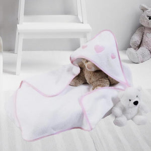 Accappatoio da Neonato con Cappuccio a Triangolo in Spugna di Puro Cotone - Aloy Accappatoio Bimbo Lisola Baby 