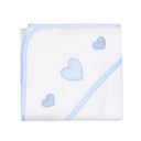 Accappatoio da Neonato con Cappuccio a Triangolo in Spugna di Puro Cotone - Cuore Accappatoio Bimbo Lisola Baby Cielo 