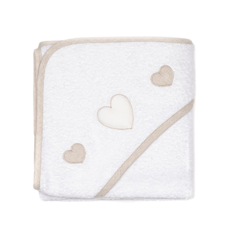 Accappatoio da Neonato con Cappuccio a Triangolo in Spugna di Cotone - Aloy Accappatoio Bimbo Lisola Baby Lino 
