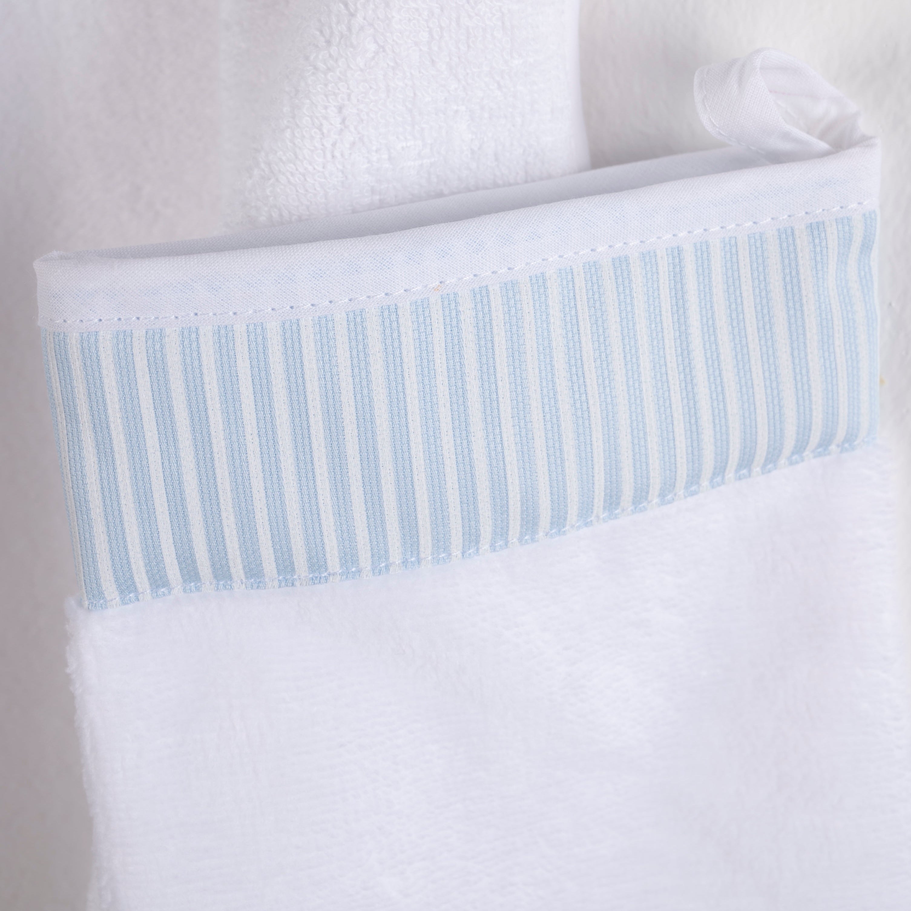 Accappatoio da Neonato in Spugna fibra di Bambù con Inserto in Piquet Rigato - Sona Accappatoio Bimbo Lisola Baby 