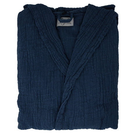 Accappatoio in Cotone Stonewashed con Cappuccio - Punto Accappatoio Lisola Small/Medium Blu 