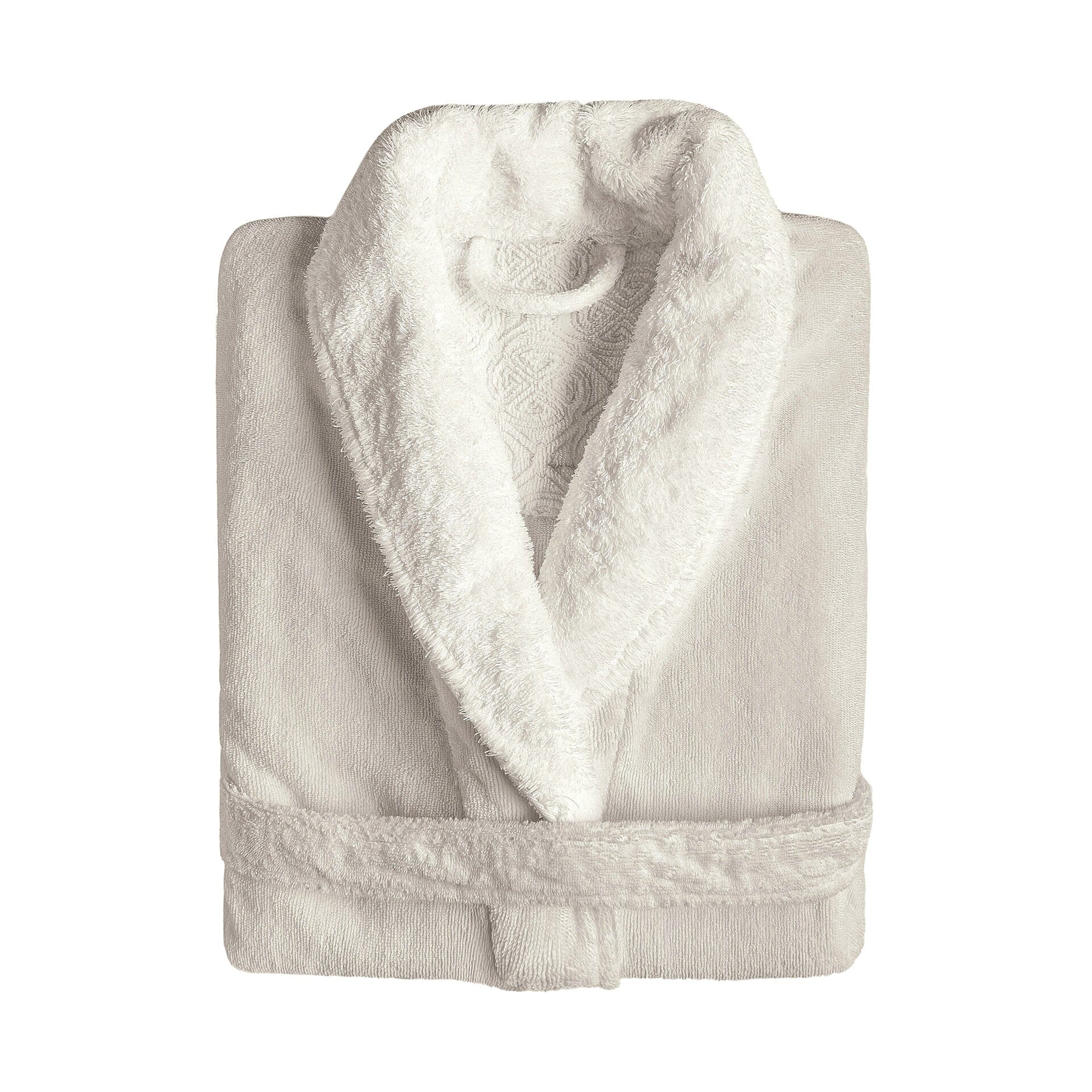 Accappatoio in Spugna di Puro Cotone Egiziano con Scollo a Scialle - Egoist Accappatoio Graccioza SMALL Nebbia 