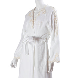 Accappatoio Kimono in Spugna di Cotone con Inserti Macramè - Ivonne Accappatoio Blumarine Small/Medium Beige 