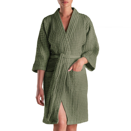 Accappatoio Kimono Nido d'Ape in puro Cotone - Jaspy Sole Accappatoio Biancoperla S/M Bosco 