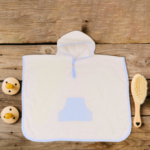 Accappatoio Poncho con Cappuccio in Spugna di Puro Cotone - Margherita Accappatoio Bimbo Lisola Baby 