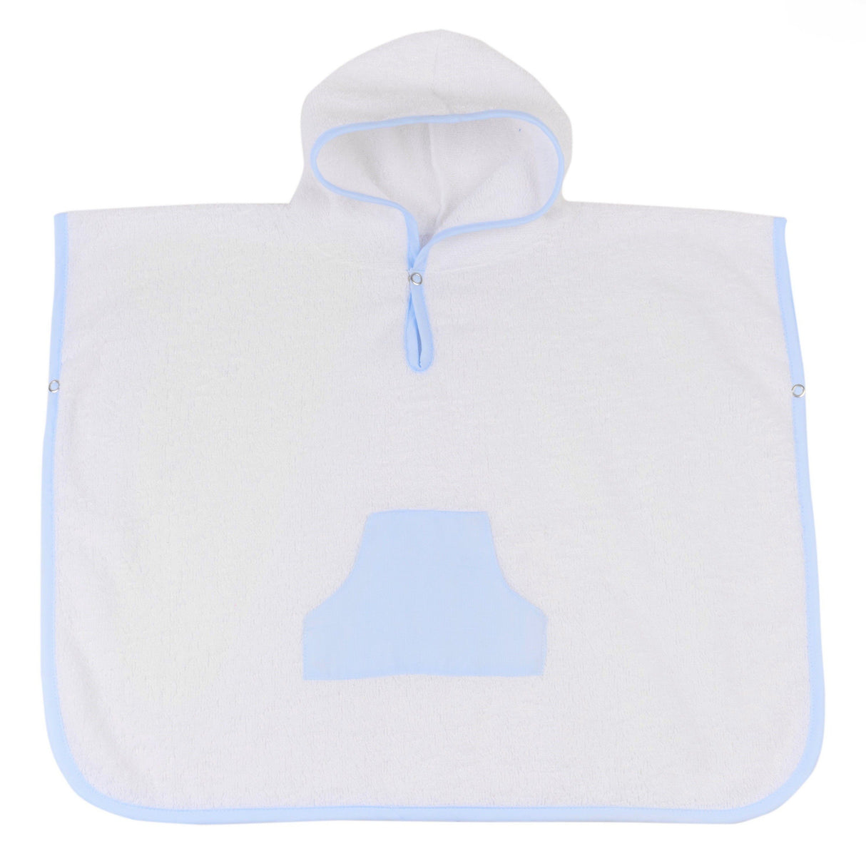 Accappatoio Poncho con Cappuccio in Spugna di Puro Cotone - Lino Accappatoio Bimbo Lisola Baby Cielo 