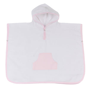 Accappatoio Poncho con Cappuccio in Spugna di Puro Cotone - Lino Accappatoio Bimbo Lisola Baby Rosa 