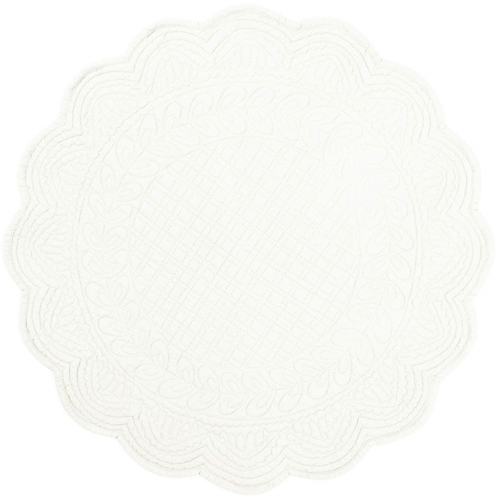 Americano Boutis Rotondo in Puro Cotone - Cesar Americano Marinette Saint-Tropez Bianco 