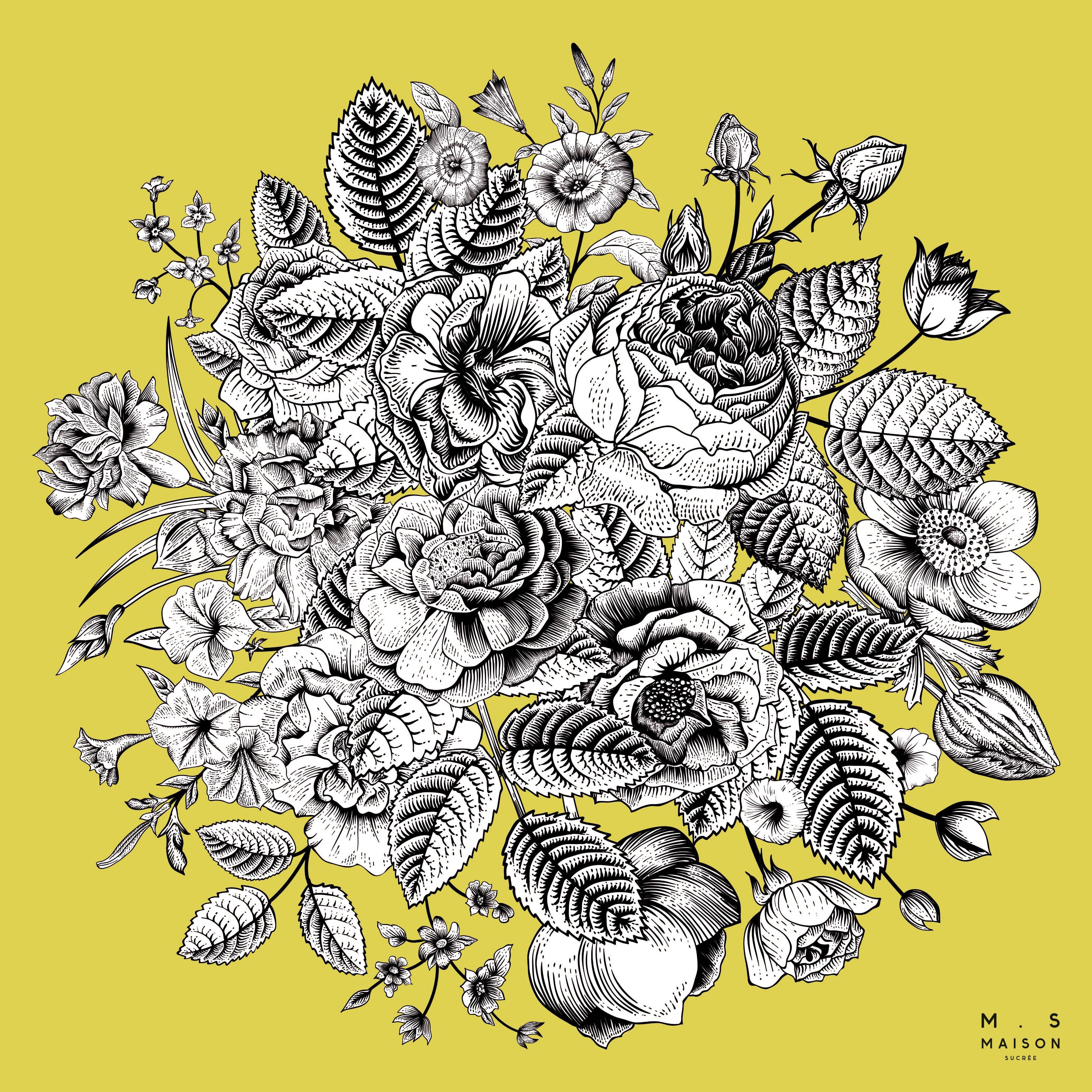 Americano in Vinile Stampato con Fantasia Floreale - Minimal Americano Maison Sucrée Oro 