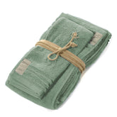 Asciugamani in Spugna di Cotone - Coccola Coppia di spugna Fazzini Verde Eucalipto 