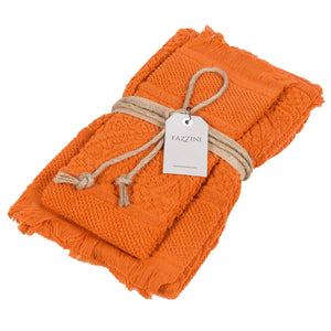 Asciugamani in Spugna di Cotone - Dafne Coppia di spugna Fazzini Arancio 
