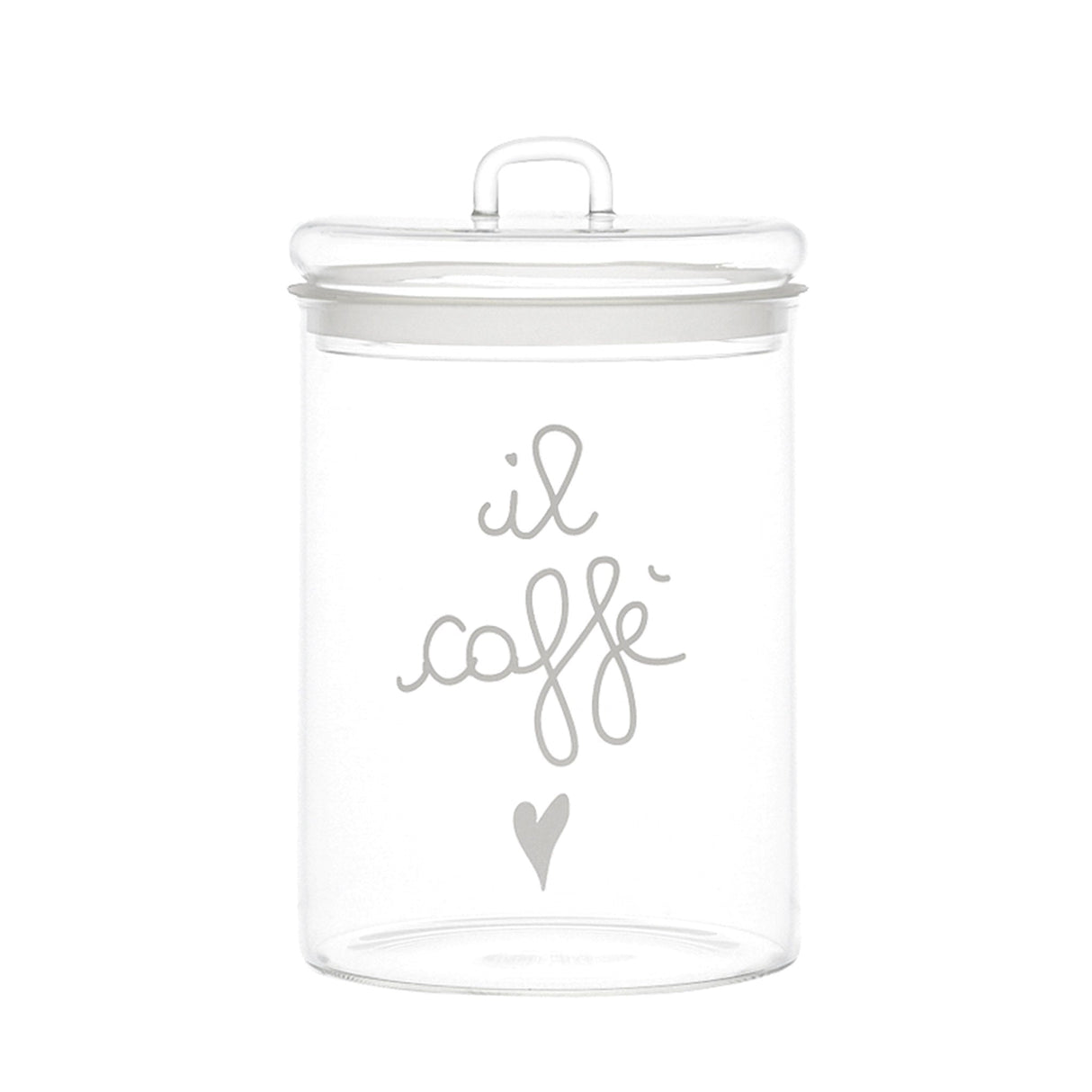 Barattolo in Vetro Borosilicato Serigrafato - Il Caffè Barattolo Simple Day Bianco 