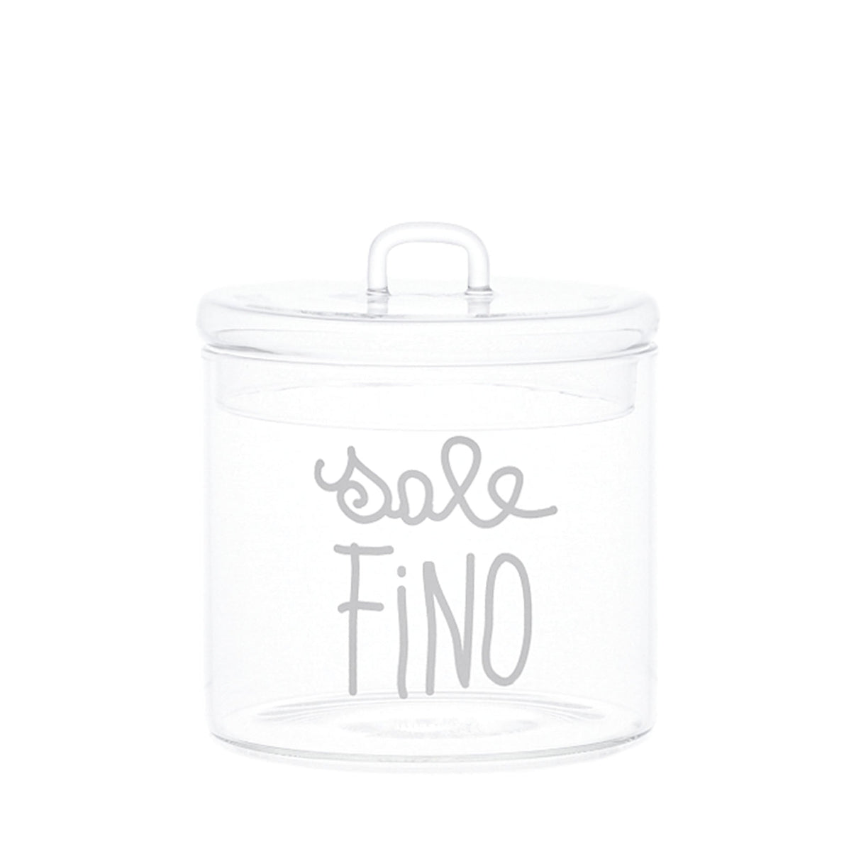 Barattolo in Vetro Borosilicato Serigrafato - Sale Fino Barattolo Simple Day Bianco 