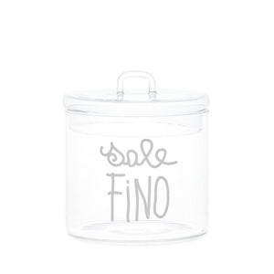 Barattolo in Vetro Borosilicato Serigrafato - Sale Fino Barattolo Simple Day Bianco 