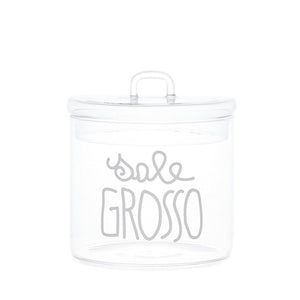 Barattolo in Vetro Borosilicato Serigrafato - Sale Grosso Barattolo Simple Day Bianco 