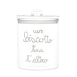 Barattolo in Vetro Borosilicato Serigrafato - Un Biscotto Tira L'Altro Barattolo Simple Day Bianco 