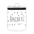 Biscottiera in Vetro Borosilicato Serigrafato - Biscotti Cuori Barattolo Simple Day Bianco 