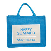Borsa mare in Puro Cotone - Happy Borsa Mare Marinette Saint-Tropez Verde Acqua 