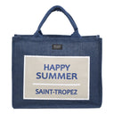 Borsa mare in Puro Cotone - Happy Borsa Mare Marinette Saint-Tropez Blu 