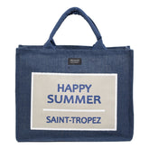 Borsa mare in Puro Cotone - Happy Borsa Mare Marinette Saint-Tropez Blu 