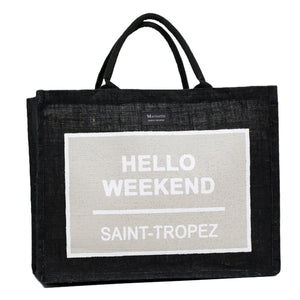 Borsa mare in Puro Cotone - Hello Borsa Mare Marinette Saint-Tropez Nero 