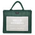 Borsa mare in Puro Cotone - Hello Borsa Mare Marinette Saint-Tropez Verde Scuro 