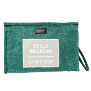 Borsa Mare e Trousse in Juta Tinta Unita - Hello Borsa Mare Marinette Saint-Tropez 