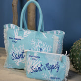 Borsa Mare o Trousse in Puro Cotone Fantasia Coralli - Rivage 