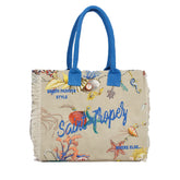 Borsa Mare e Trousse in Puro Cotone Fantasia Stampata - Mecikas Borsa Mare Marinette Saint-Tropez Borsa Mare 