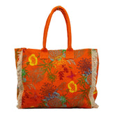 Borsa Mare e Trousse in Puro Cotone Fantasia Stampata - Peonia Borsa Mare Marinette Saint-Tropez 