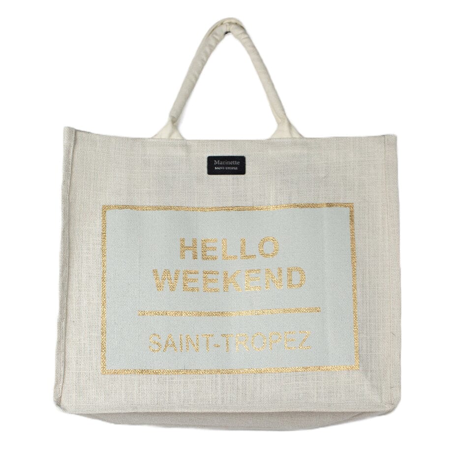 Borsa Mare o Trousse in Juta Tinta Unita - Hello Borsa Mare Marinette Saint-Tropez Borsa Mare 42x35cm Oro 