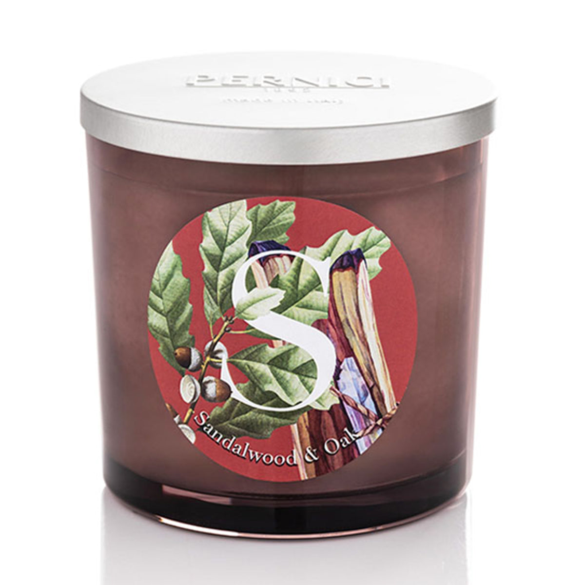 Candela Profumata Fragranza Legno Di Sandalo e Rovere - Sandalwood & Oak Candela Profumata PERNICI 350gr 