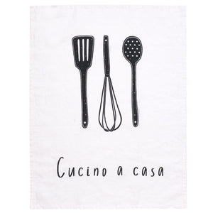 Canovaccio in Lino Stonewashed Stampa - Cucino a Casa canovaccio Simple Day 