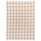 Canovaccio in Puro Lino a Quadretti - Karma canovaccio Winkler Bianco/Rosso Quadrato 