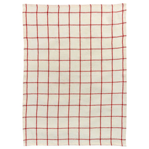 Canovaccio in Puro Lino a Quadretti - Karma canovaccio Winkler Bianco/Rosso Quadrato 