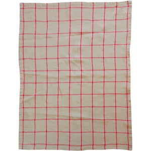 Canovaccio in Puro Lino a Quadretti - Karma canovaccio Winkler Naturale/Rosso Quadrato 