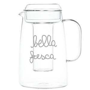 Caraffa con Portaghiaccio in Vetro Borosilicato Serigrafato - Bella Fresca Caraffa Simple Day 