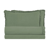 Completo Copripiumino in Cotone StoneWash con Balza - River Copripiumino Lisola Singolo Verde (Bosco) 