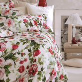 Completo Copripiumino in Percalle di Cotone Fantasia Floreale All Over - Adele 