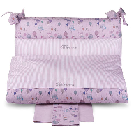 Completo Copripiumino in Percalle di Cotone per Lettino - Mongolfiera Set Copripiumino Blumarine Baby Lettino Rosa 