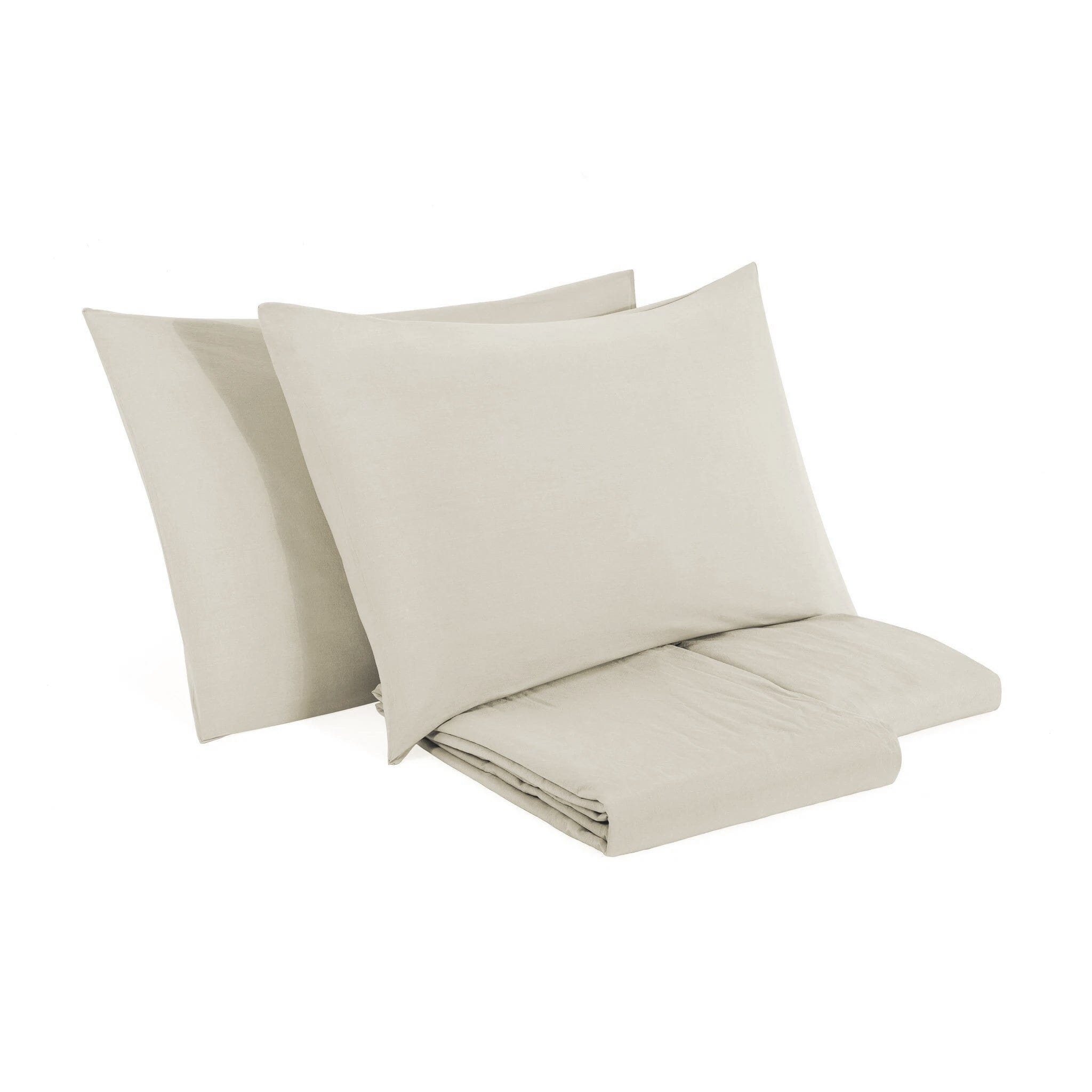 Completo Copripiumino in Puro Cotone StoneWashed No Stiro - Senna Copripiumino Lisola Stone Singolo Corda 