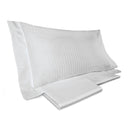 Completo Copripiumino in Raso Rigato di Puro Cotone - Rubino Copripiumino Lisola Singolo Ostrica 