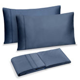 Completo Copripiumino in Raso di Cotone con Dettagli in Pizzo - Belcanto Copripiumino Dea Matrimoniale Sailor Blue 