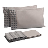 Completo Copripiumino in Cotone - Mia Jacquard Copripiumino Dea Grigio Coloniale/ Nero 