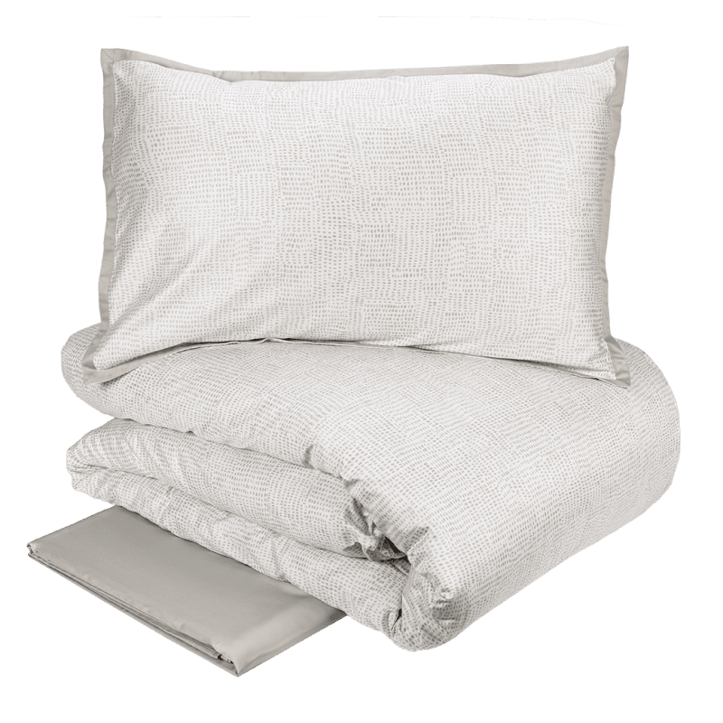 Completo Copripiumino in Raso di Cotone Stampato - Pirellone Copripiumino Fazzini Atelier Matrimoniale Naturale 