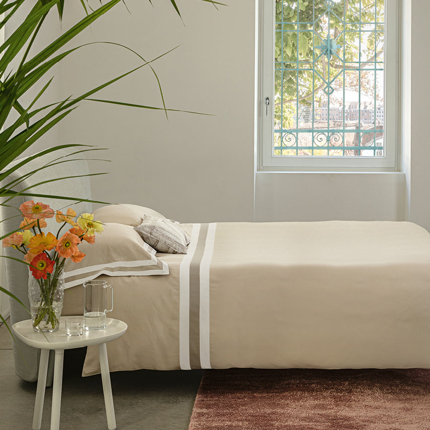 Completo Copripiumino in Raso di Puro Cotone - Sentieri Copripiumino Fazzini 