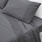 Completo Lenzuola 100% Puro Cotone Stone Washed - Bristol Lenzuola Creole Home Singolo Piombo 